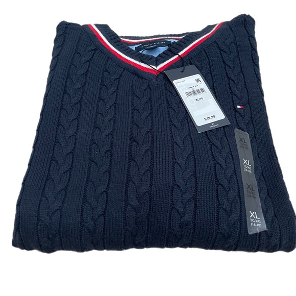 Tommy Hilfiger essential v- neck knitted sweater - Picture 4 of 7